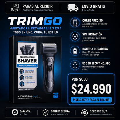 Trim Go- Máquina de afeitar 3 en 1