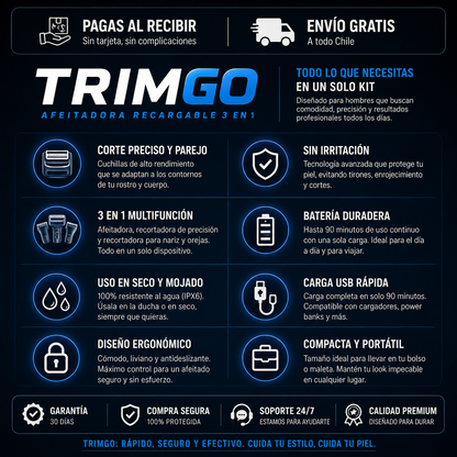 Trim Go- Máquina de afeitar 3 en 1